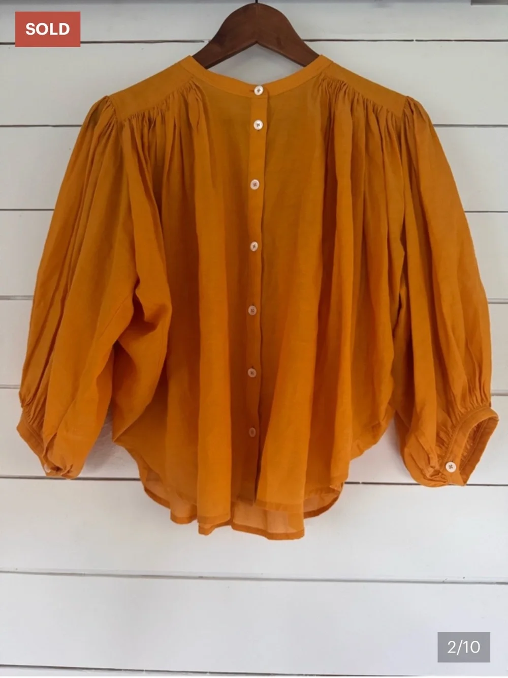 Madewell Balloon Sleeve Top in Small in Pollen Puff batwing boho flowy